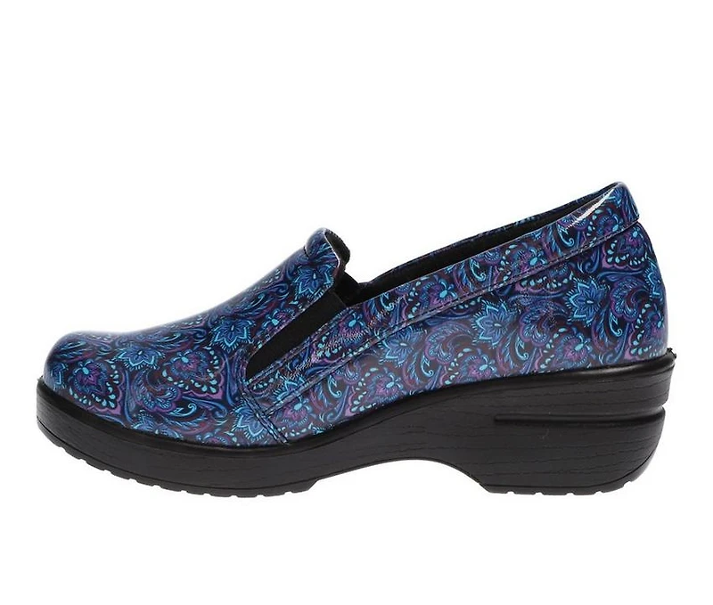 Women's Easy Works by Street Leeza Navy Paisley Slip-Resistant Clogs