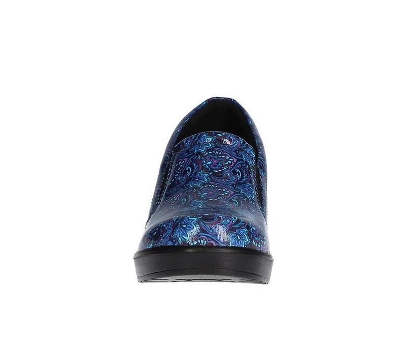 Women's Easy Works by Street Leeza Navy Paisley Slip-Resistant Clogs