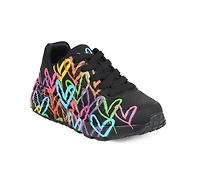 Girls' Skechers Street Little Kid & Big Uno Lite Heart Wedge Sneakers