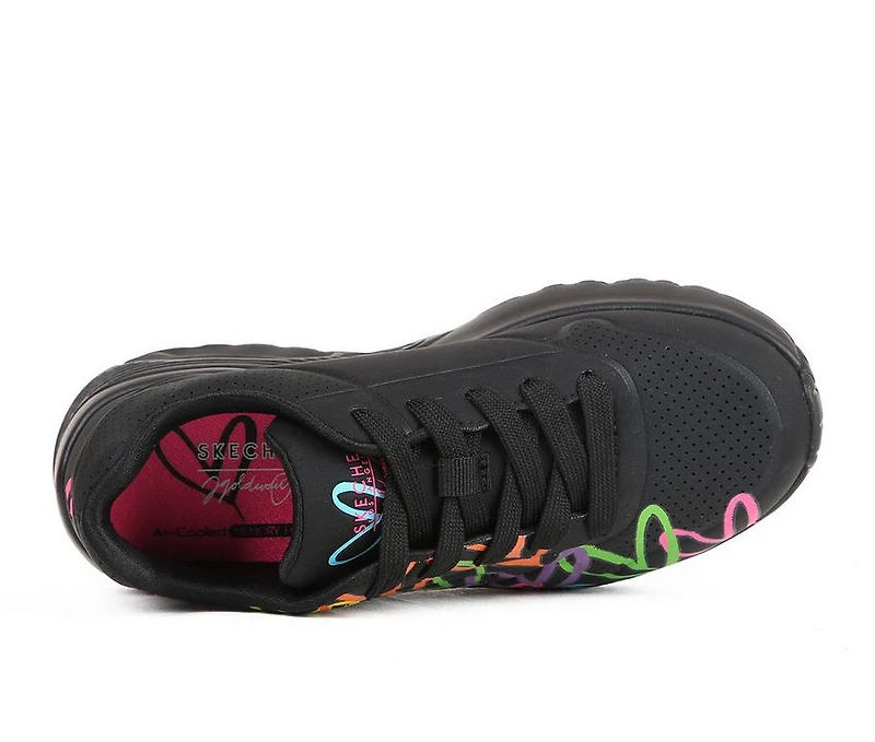 Girls' Skechers Street Little Kid & Big Uno Lite Heart Wedge Sneakers