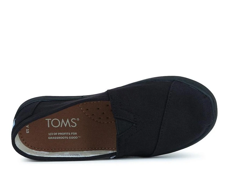 Girls' TOMS Little Kid & Big Youth Alpargata Black Slip-On Shoes