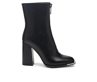 Women's London Rag Flower Blade Block Heel Booties