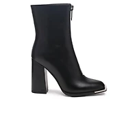 Women's London Rag Flower Blade Block Heel Booties