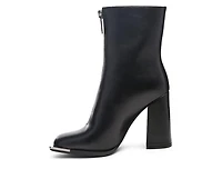 Women's London Rag Flower Blade Block Heel Booties