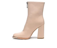 Women's London Rag Flower Blade Block Heel Booties