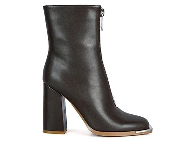 Women's London Rag Flower Blade Block Heel Booties