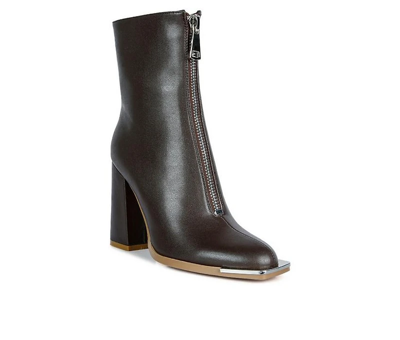 Women's London Rag Flower Blade Block Heel Booties