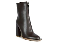 Women's London Rag Flower Blade Block Heel Booties