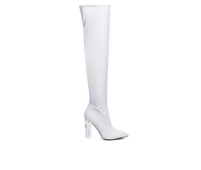 Women's London Rag Noire Block Heel Knee High Boots