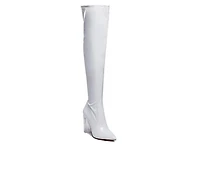 Women's London Rag Noire Block Heel Knee High Boots