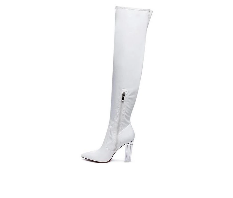 Women's London Rag Noire Block Heel Knee High Boots