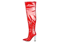 Women's London Rag Noire Block Heel Knee High Boots