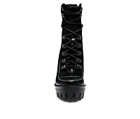 Women's London Rag Yeti Lace Up Heeled Moto Booties