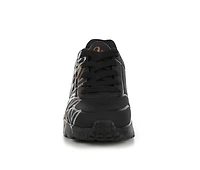 Girls' Skechers Street Little Kid & Big Uno Lite Heart Metallic Wedge Sneakers