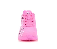 Girls' Skechers Street Little Kid & Big Uno Lite Heart Metallic Wedge Sneakers