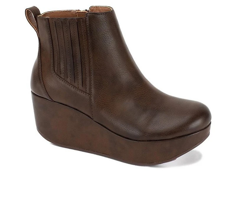 Women's Yellow Box Belin Wedge Booties