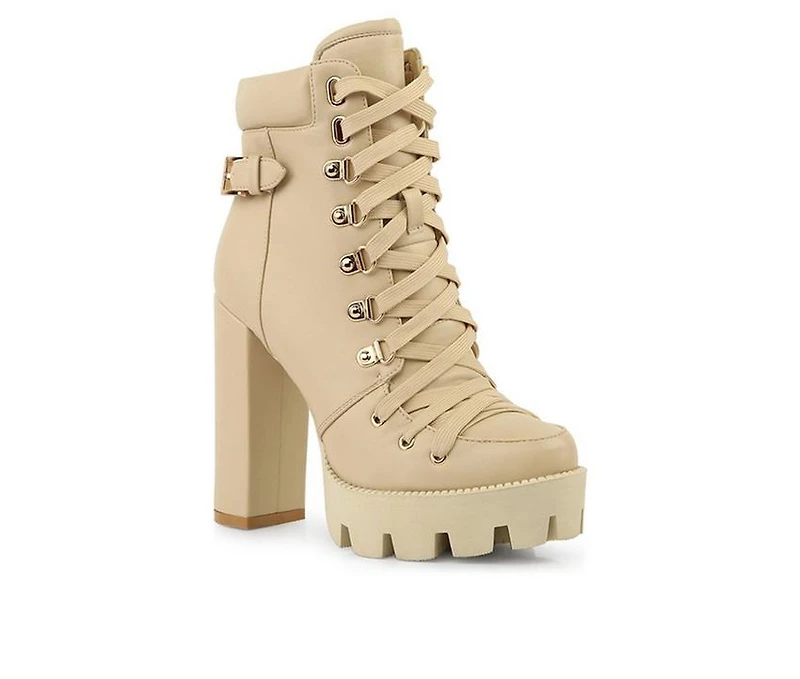 Women's London Rag Willow Heeled Lace Up Booties