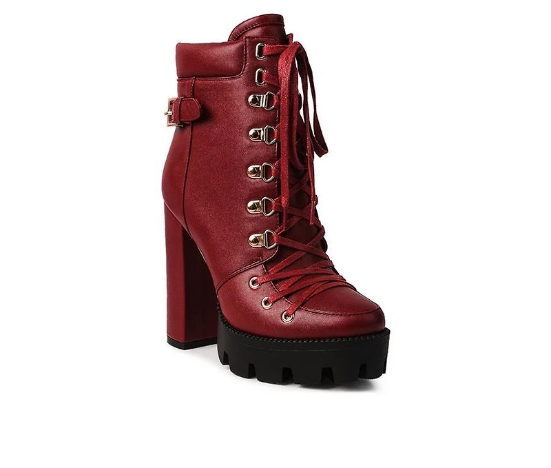 Women's London Rag Willow Heeled Lace Up Booties