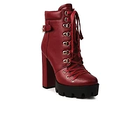 Women's London Rag Willow Heeled Lace Up Booties