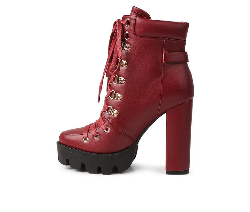 Women's London Rag Willow Heeled Lace Up Booties