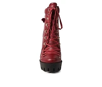 Women's London Rag Willow Heeled Lace Up Booties