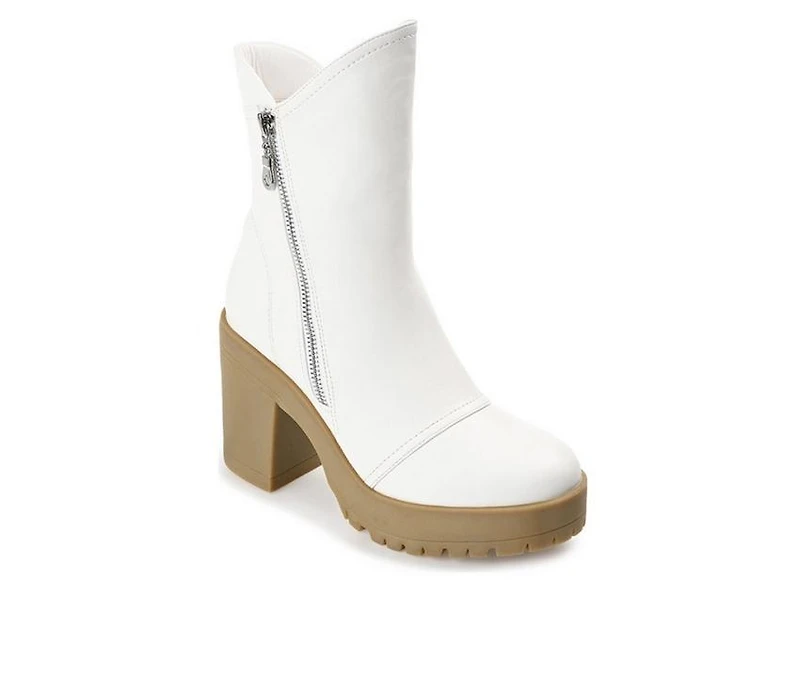 Women's Journee Collection Jaquie Block Heel Platform Booties