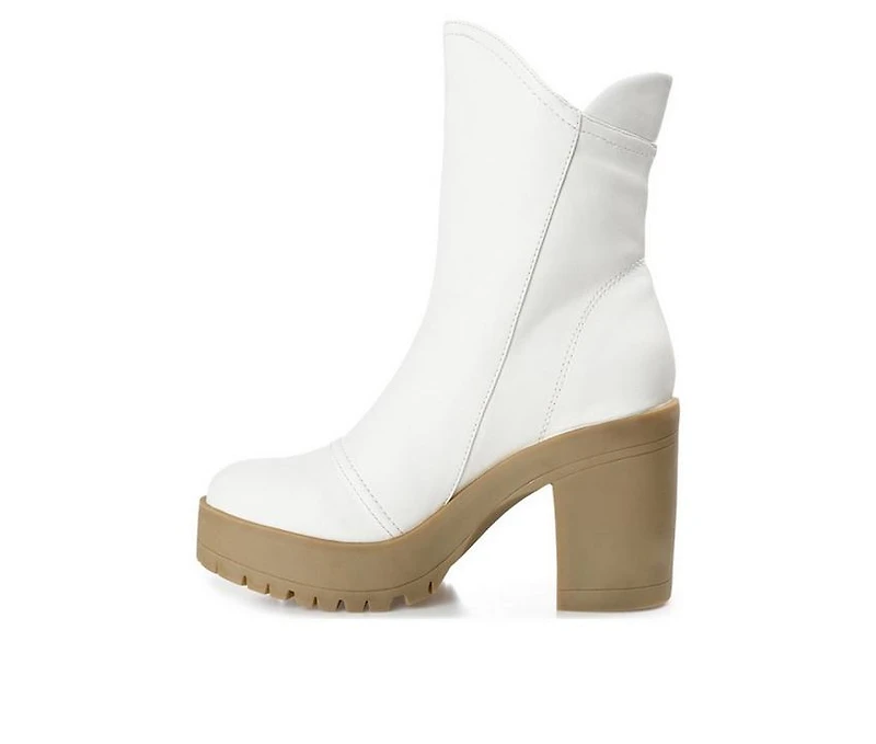 Women's Journee Collection Jaquie Block Heel Platform Booties