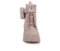 Women's Olivia Miller Autumn Lace Up Combat Booties