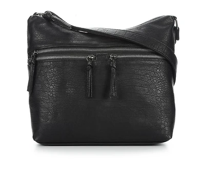 Bueno Of California Waxy Croc Washed Hobo Bag Handbag