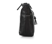 Bueno Of California Waxy Croc Washed Hobo Bag Handbag