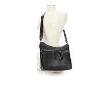 Bueno Of California Waxy Croc Washed Hobo Bag Handbag