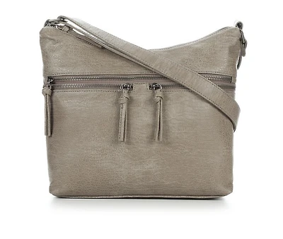 Bueno Of California Waxy Croc Washed Hobo Bag Handbag