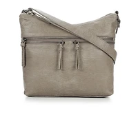 Bueno Of California Waxy Croc Washed Hobo Bag Handbag