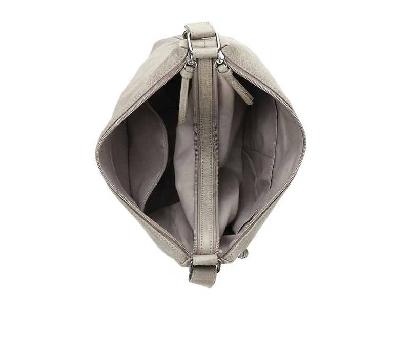 Bueno Of California Waxy Croc Washed Hobo Bag Handbag