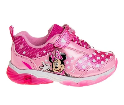 Girls' Disney Toddler & Little Kid Minnie Loves Polka Dots Light Up Sneakers
