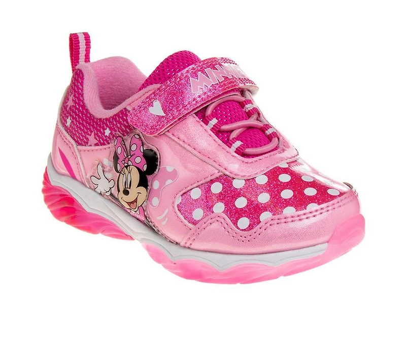 Girls' Disney Toddler & Little Kid Minnie Loves Polka Dots Light Up Sneakers