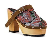 Women's Rag & Co Mural Block Heel Platform Clogs