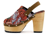 Women's Rag & Co Mural Block Heel Platform Clogs