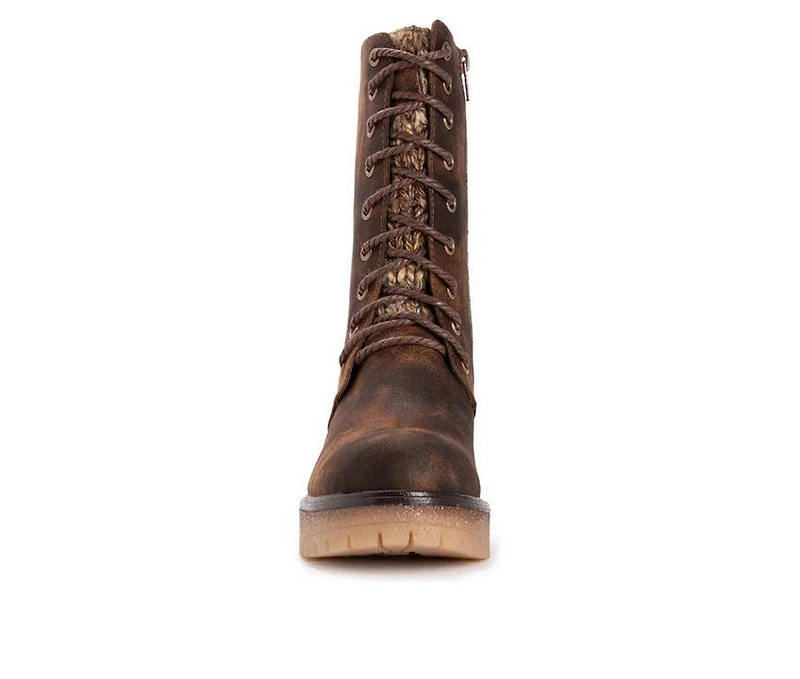 Women's MUK LUKS Riser Jazz Heeled Boot Lace Up Heeled Boots