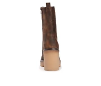 Women's MUK LUKS Riser Jazz Heeled Boot Lace Up Heeled Boots