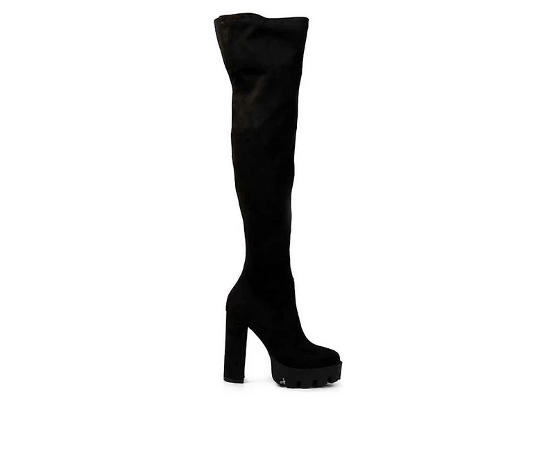 Women's London Rag Maple Over The Knee Heeled Boots