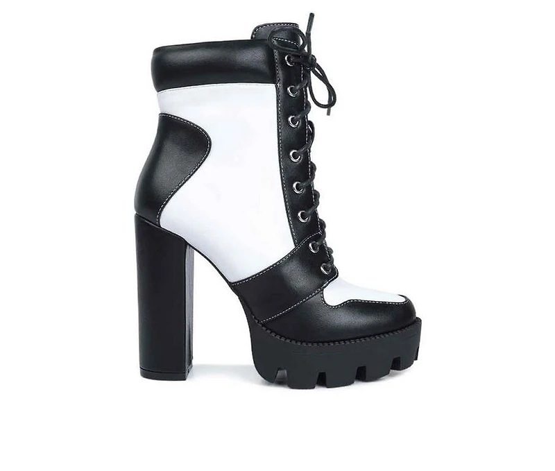 Women's London Rag Moos Lace Up Platform Heel Boots