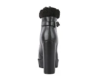 Women's London Rag Pines Lace Up Heeled Platform Boots