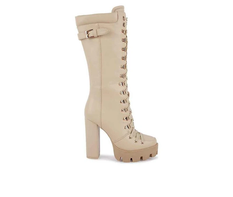 Women's London Rag Magnolia Knee High Lace Up Boots