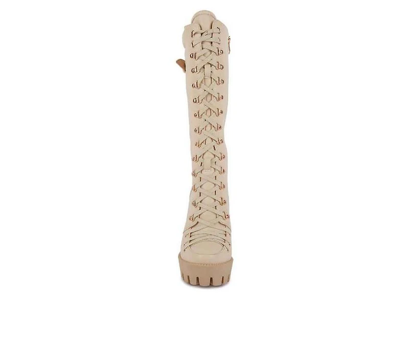 Women's London Rag Magnolia Knee High Lace Up Boots