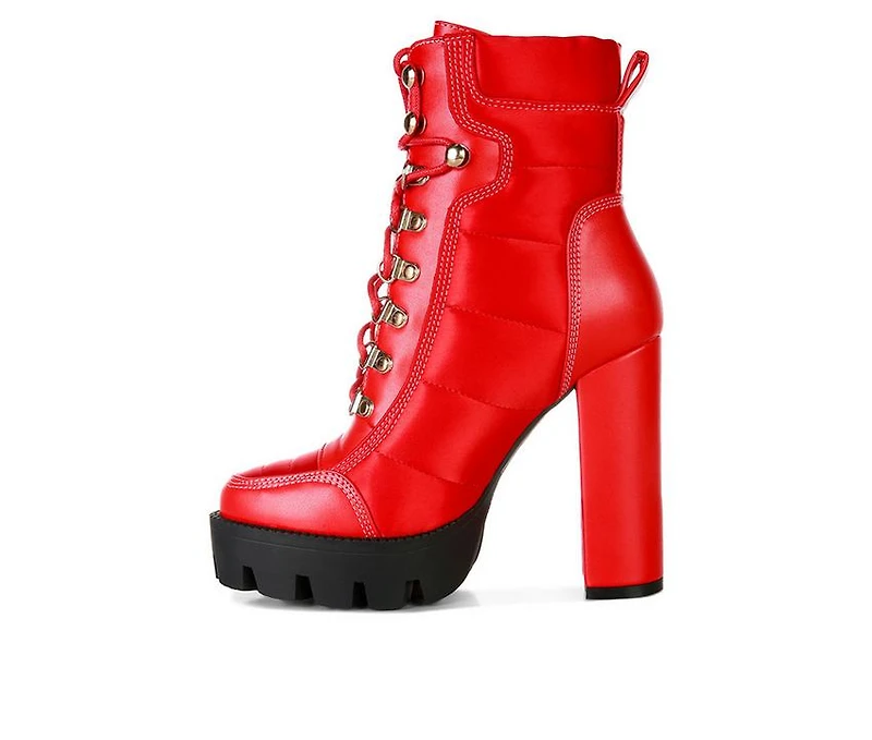 Women's London Rag Scotch Lace Up Heeled Booties