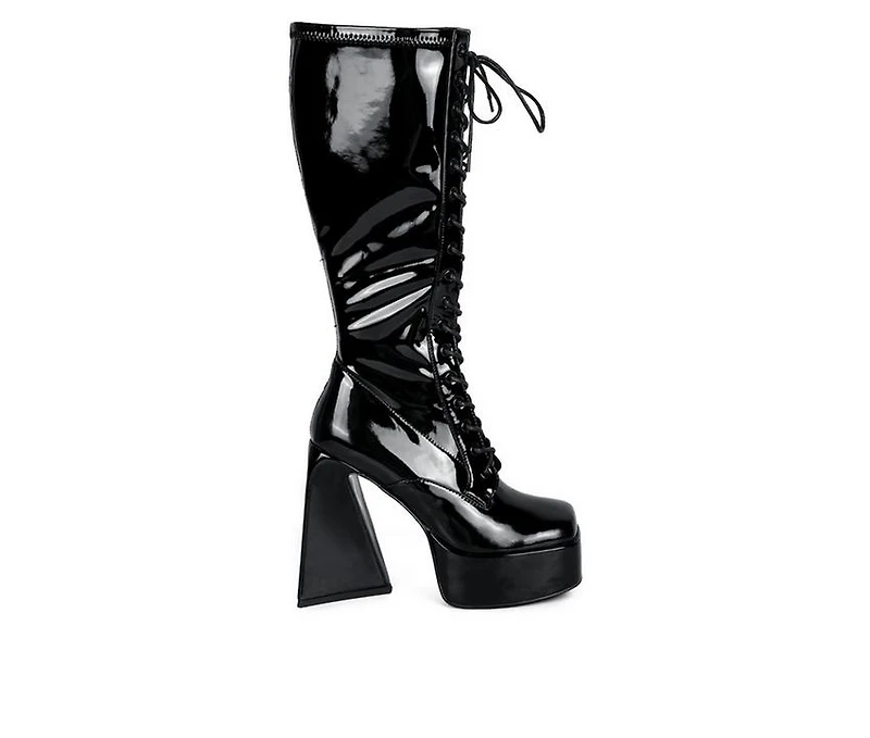 Women's London Rag Snowflakes Knee High Platform Boots