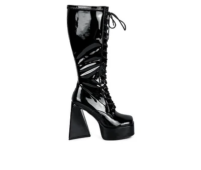 Women's London Rag Snowflakes Knee High Platform Boots