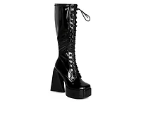 Women's London Rag Snowflakes Knee High Platform Boots