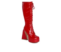 Women's London Rag Snowflakes Knee High Platform Boots